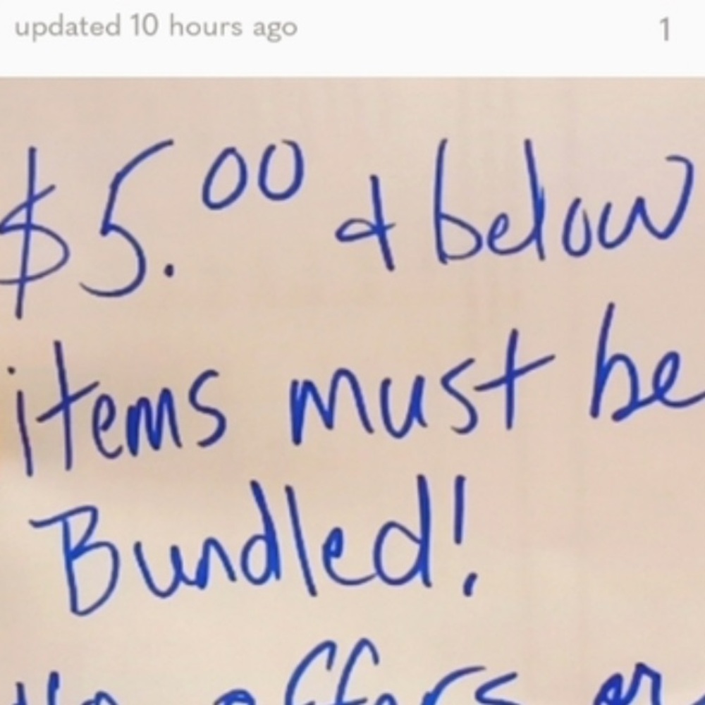 $5 & Below Items Must Be Bundled